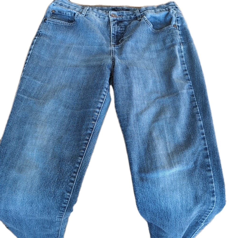 Bandolino Mandie Women's Straight Leg Light Blue Denim‎ Jeans Size 12P Hi Rise